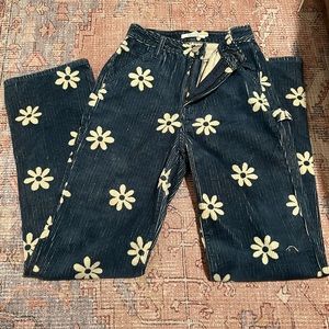 PacSun- corduroy flower pants